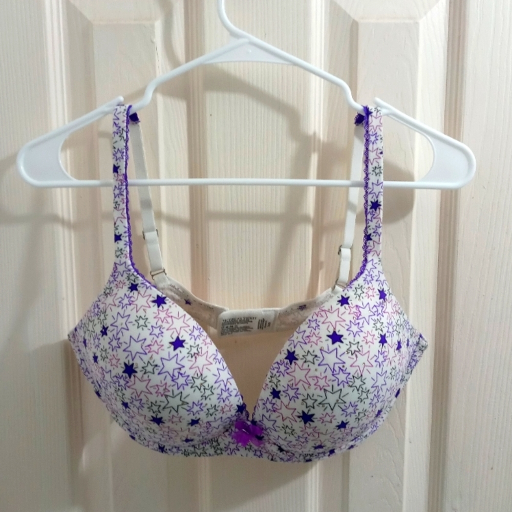 Victoria's Secret Body No Wire Thick Pads Purple Stars Size 36D